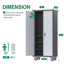 Load image into Gallery viewer, SUXXAN Metal Rolling Storage Cabinet with Multi Use Pegboard, Large Steel Utility Toolchest with Adjustable Shelves &amp; Locking Doors - Garage Cabinets for Tool Storage, Assemble Required
