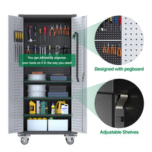 Load image into Gallery viewer, SUXXAN Metal Rolling Storage Cabinet with Multi Use Pegboard, Large Steel Utility Toolchest with Adjustable Shelves &amp; Locking Doors - Garage Cabinets for Tool Storage, Assemble Required
