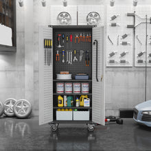 Load image into Gallery viewer, SUXXAN Metal Rolling Storage Cabinet with Multi Use Pegboard, Large Steel Utility Toolchest with Adjustable Shelves &amp; Locking Doors - Garage Cabinets for Tool Storage, Assemble Required
