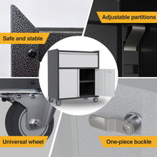 Load image into Gallery viewer, SUXXAN Metal Garage Cabinet with Wheels, Rolling Storage Cabinet with Lock, Garage Storage Cabinet with Adjustable Shelf and Door, Assembly Required
