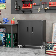 Load image into Gallery viewer, SUXXAN Metal Rolling Tool Chest，Steel Garage Cabinet with Wheels, Mobile Cabinet for Garage, Toolhouse，Assembly Required (Two Door Mobile Garage Cabinet)
