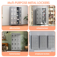 Load image into Gallery viewer, 12 Doors Metal Storage Locker Cabinet for Employees, Storage Locker for School Office Gym Bedroom, Industrial Steel Storage Locker with 12 Hooks, Assembly Required(Light Gray)

