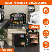 Load image into Gallery viewer, SUXXAN Metal Rolling Tool Chest，Steel Garage Cabinet with Wheels, Mobile Cabinet for Garage, Toolhouse，Assembly Required (Two Door Mobile Garage Cabinet)
