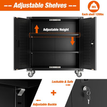 Load image into Gallery viewer, SUXXAN Metal Rolling Tool Chest，Steel Garage Cabinet with Wheels, Mobile Cabinet for Garage, Toolhouse，Assembly Required (Two Door Mobile Garage Cabinet)
