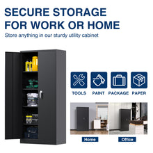Load image into Gallery viewer, SUXXAN Metal Storage Garage Cabinets with Locking Doors and Adjustable Shelves, Steel Storage Cabinet for Garage, Office, Classroom, Assemble Required(Black)
