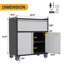 Load image into Gallery viewer, SUXXAN Metal Garage Cabinet with Wheels, Rolling Storage Cabinet with Lock, Garage Storage Cabinet with Adjustable Shelf and Door, Assembly Required
