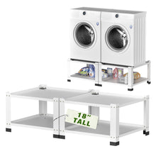 Load image into Gallery viewer, Two Pack Laundry Pedestals Universal Fit 700lbs Capacity for Washer &amp; Dryer, 18&quot; Tall Washing Machine Base Stand Dryer Base Platform Heavy Duty (2 Pack)
