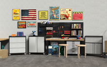 Load image into Gallery viewer, SUXXAN Metal Garage Cabinet with Wheels, Rolling Storage Cabinet with Lock, Garage Storage Cabinet with Adjustable Shelf and Door, Assembly Required

