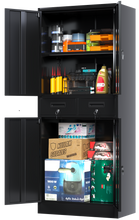 Load image into Gallery viewer, Metal Storage Cabinet with Locking Doors and 2 Drawers, 71’’ Lockable Steel Storage Cabinet with Adjustable Shelves for Garage Utility Room Home Office School(Assembly required)
