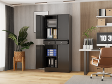Load image into Gallery viewer, Metal Storage Cabinet with Locking Doors and 2 Drawers, 71’’ Lockable Steel Storage Cabinet with Adjustable Shelves for Garage Utility Room Home Office School(Assembly required)
