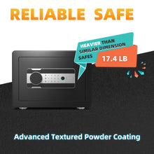Load image into Gallery viewer, 0.8 Cubic Feet Fingerprint Home Safe Box, Digital Security Safe Lock Box Used for Home Office Hotel Business, Quick-Access Small Safes for Cash, Jewelry, Documents(Black)
