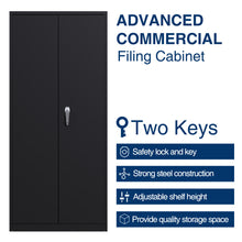 Load image into Gallery viewer, SUXXAN Metal Storage Garage Cabinets with Locking Doors and Adjustable Shelves, Steel Storage Cabinet for Garage, Office, Classroom, Assemble Required(Black)
