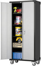 Load image into Gallery viewer, SUXXAN Metal Rolling Garage Cabinet, 71&#39;&#39; Tall Industrial Storage Cabinet with Wheels and 4 Adjustable Shelves, Utility Filing Cabinet for Garage, Tool House, Assemble Required
