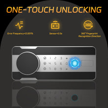 Load image into Gallery viewer, 0.8 Cubic Feet Fingerprint Home Safe Box, Digital Security Safe Lock Box Used for Home Office Hotel Business, Quick-Access Small Safes for Cash, Jewelry, Documents(Black)

