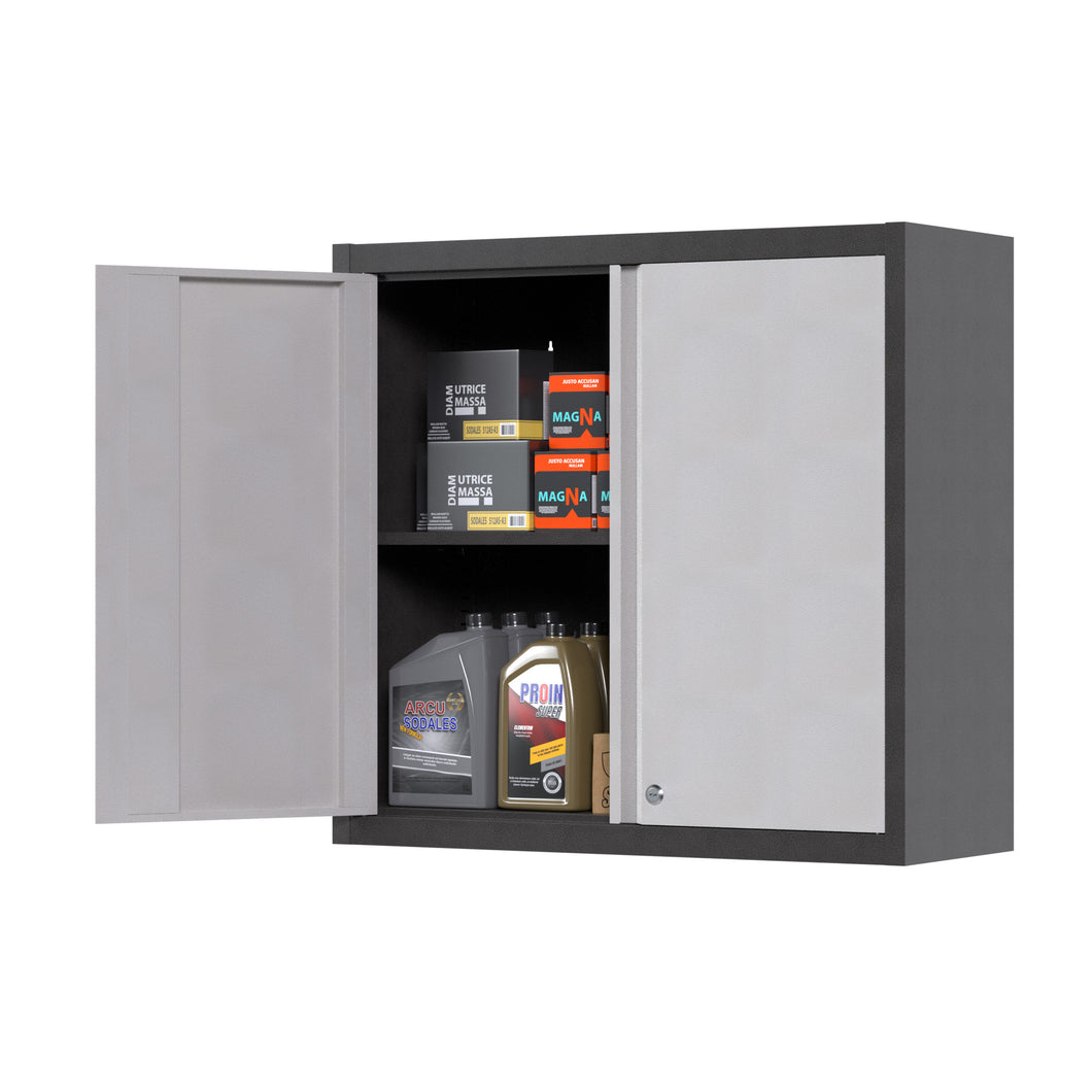 SUXXAN Metal Wall Mounted Cabinet Cupboard, Hanging Storage Cabinet for Bathroom Kitchen Toilet Cabinet with Doors and Shelves(2 Doors)