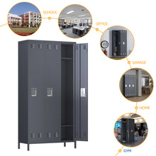 Load image into Gallery viewer, SUXXAN 72 inches 3 Doors Metal Storage Locker for Employees，Large Steel Combination Locker Cabinet for Gym, Living Room, School , Office with Locking Doors(Dark Gray)
