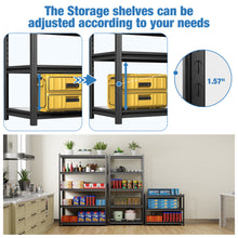 Load image into Gallery viewer, 5-Tiers Metal Large Capacity Storage Shelf, Adjustable Heavy Duty Shelving Unit, Utility Shelf Racks for Garage Kitchen Basement Warehouse (72.04&#39;&#39;Hx47.2&#39;&#39;Wx23.6&#39;&#39;D)
