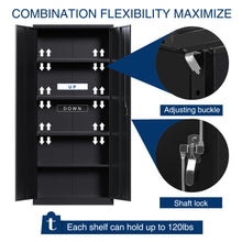 Load image into Gallery viewer, SUXXAN Metal Storage Garage Cabinets with Locking Doors and Adjustable Shelves, Steel Storage Cabinet for Garage, Office, Classroom, Assemble Required(Black)
