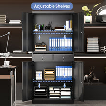 Load image into Gallery viewer, Metal Storage Cabinet with Locking Doors and 2 Drawers, 71’’ Lockable Steel Storage Cabinet with Adjustable Shelves for Garage Utility Room Home Office School(Assembly required)
