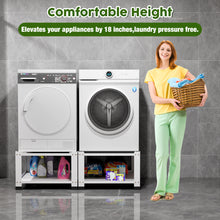 Load image into Gallery viewer, Two Pack Laundry Pedestals Universal Fit 700lbs Capacity for Washer &amp; Dryer, 18&quot; Tall Washing Machine Base Stand Dryer Base Platform Heavy Duty (2 Pack)
