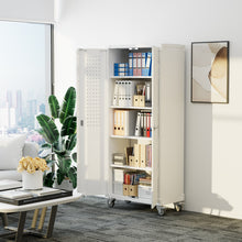 Load image into Gallery viewer, SUXXAN Metal Storage Cabinet with Wheels, Garage Storage Cabinet with Lock, Rolling Steel Storage Cabinet with 4 Adjustable Shelves, Assembly Required
