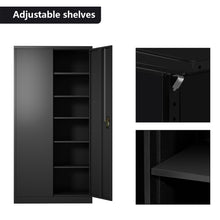 Load image into Gallery viewer, SUXXAN Steel Wardrobe Cabinet Locker,71&#39;&#39;H Metal Locker with Lockable Doors and Hanging Rod, Perfect for Bedroom,Gym,Living Room, Assembly required (Black, Locker)
