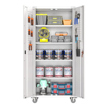 Load image into Gallery viewer, SUXXAN Metal Storage Cabinet with Wheels, Garage Storage Cabinet with Lock, Rolling Steel Storage Cabinet with 4 Adjustable Shelves, Assembly Required
