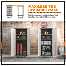 Load image into Gallery viewer, SUXXAN Metal Rolling Garage Cabinet, 71&#39;&#39; Tall Industrial Storage Cabinet with Wheels and 4 Adjustable Shelves, Utility Filing Cabinet for Garage, Tool House, Assemble Required
