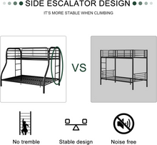 Load image into Gallery viewer, SUXXAN Metal Bunk Bed, Bunk Bed Frame with Safety Guard Rails, Heavy Duty Space-Saving Design, Steel Bed for Kids/Teens/Adults,School,Bedroom, Assembly Required (Twin Over Full )(Black)

