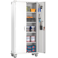 Load image into Gallery viewer, SUXXAN Metal Storage Cabinet with Wheels, Garage Storage Cabinet with Lock, Rolling Steel Storage Cabinet with 4 Adjustable Shelves, Assembly Required
