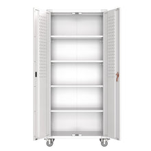 Load image into Gallery viewer, SUXXAN Metal Storage Cabinet with Wheels, Garage Storage Cabinet with Lock, Rolling Steel Storage Cabinet with 4 Adjustable Shelves, Assembly Required
