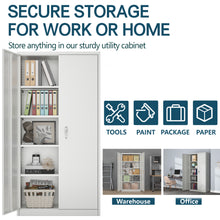 Load image into Gallery viewer, SUXXAN Metal Garage Storage Cabinet, 72 Inches Tall Lockable Gray Storage Cabinet with Door and Adjustable Shelves for Office and Home, Assembly Required
