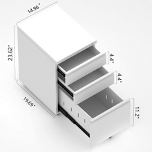 Load image into Gallery viewer, SUXXAN 3 Drawer Metal Mobile Pedestal Cabinet,Fully Assembled Except Casters(White)
