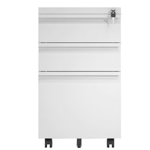 Load image into Gallery viewer, SUXXAN 3 Drawer Metal Mobile Pedestal Cabinet,Fully Assembled Except Casters(White)
