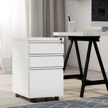 Load image into Gallery viewer, SUXXAN 3 Drawer Metal Mobile Pedestal Cabinet,Fully Assembled Except Casters(White)

