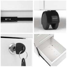 Load image into Gallery viewer, SUXXAN 3 Drawer Metal Mobile Pedestal Cabinet,Fully Assembled Except Casters(White)
