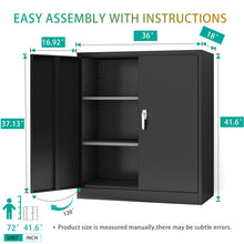Load image into Gallery viewer, SUXXAN Small Industrial Metal Storage Cabinet with 2 Adjustable Shelves for Home and Office, Assembly Required
